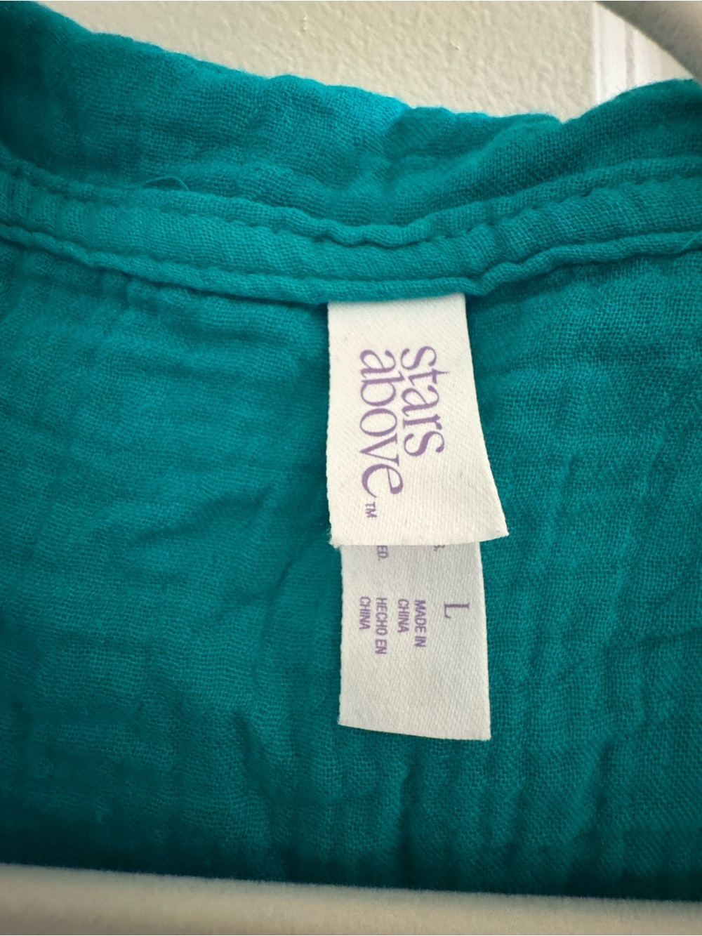 Stars Above Teal Short-Sleeve Button-Down Shirt - Picture 4 of 4